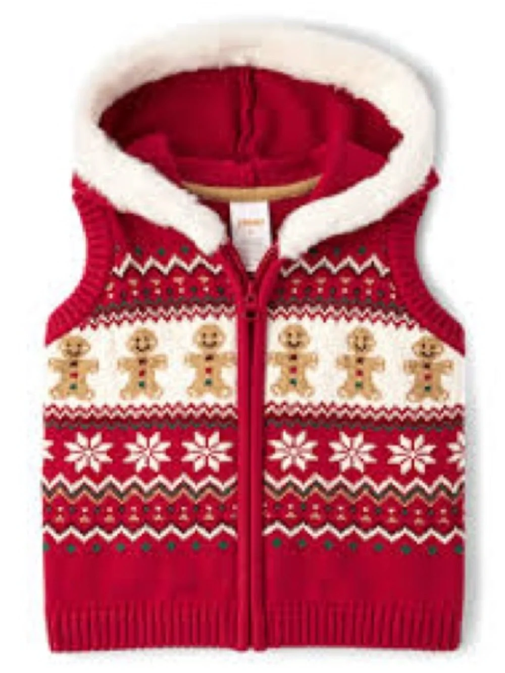 Gymboree Red Girls Sweater with Faux Fur Trim